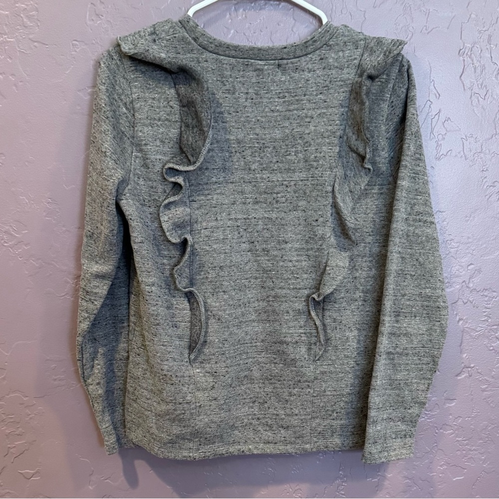 J.Crew Gray Ruffled Sweater - S ❤️ - Picture 2 of 3